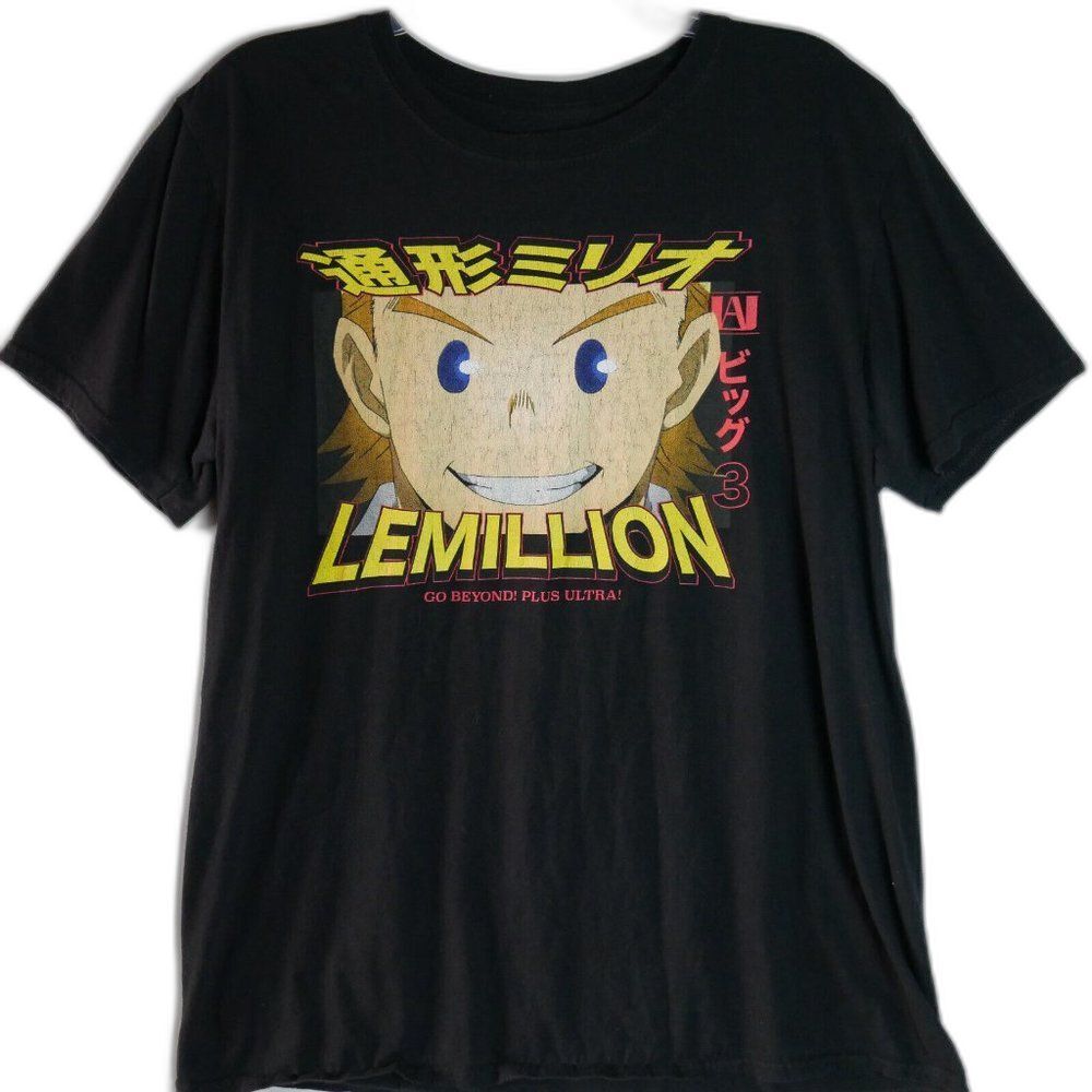 Mirio Togata Lemillion My Hero Academia Distress Logo Mens Size L Black …